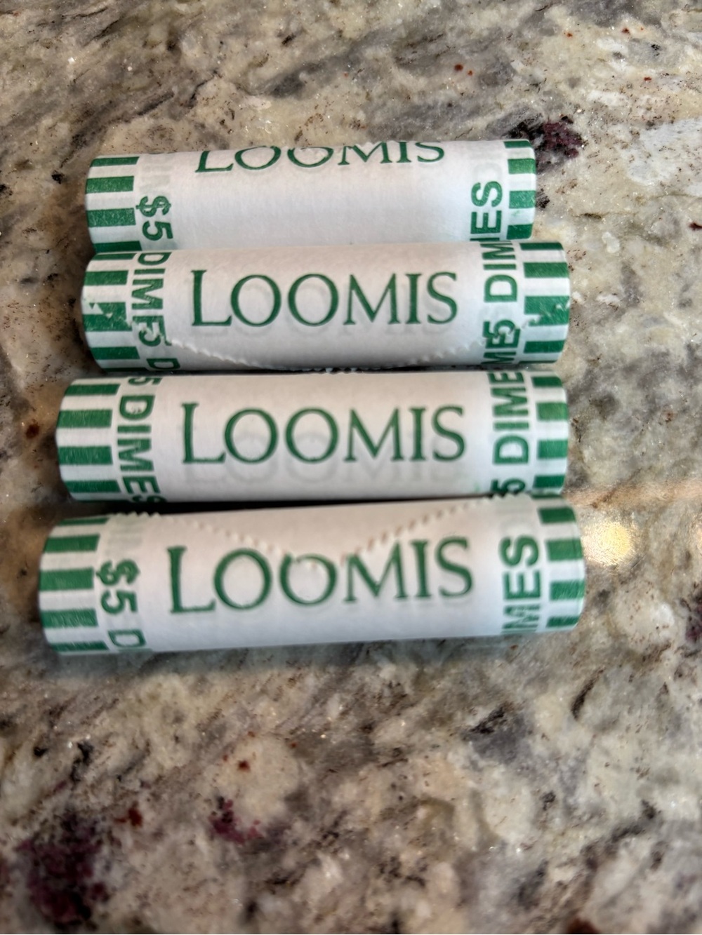 Loomis Coin Rolls - Green and (Lot of 4) 2026 Uncirculated P Mint Dimes
